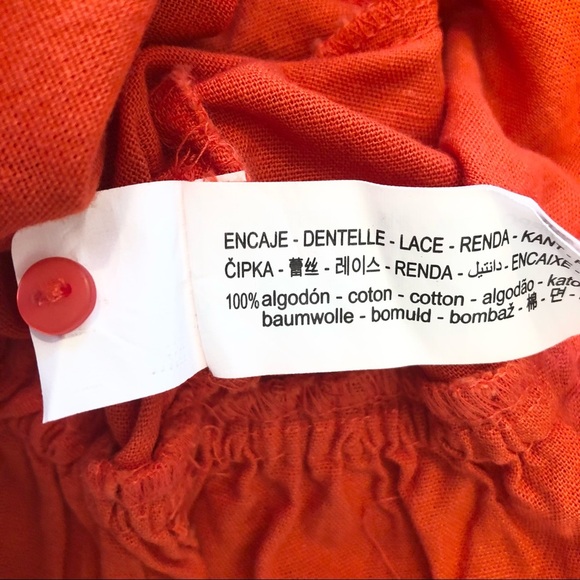 🌈 6/$60, NWT, Zara Boho Style Top, Orange, Large - Picture 2 of 10